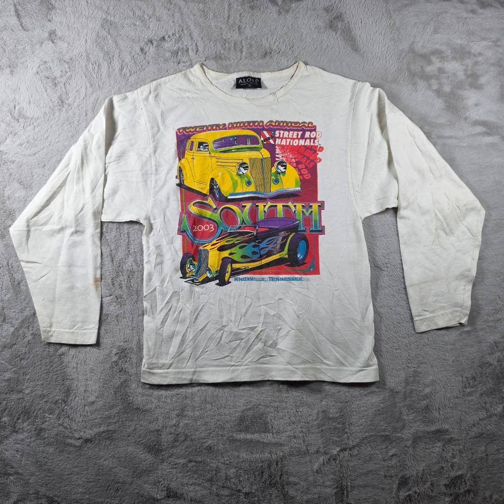 Alore Street Rod Nationals South 2003 Graphic Long Sleeve Shirt Mens S White